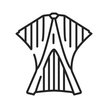 Base jumping black line icon. Parachuting from a fixed structure. Pictogram f Illustrazione stock
