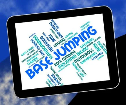 Base Jumping Indicates Word Parachuting And Text Illustration