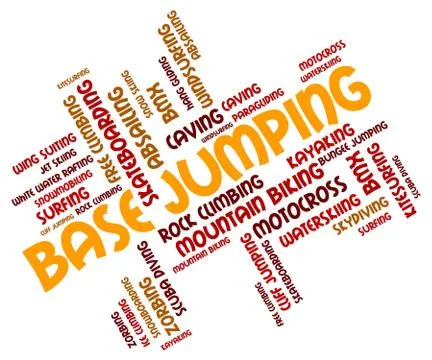 Base Jumping Indicates Word Parachuting And Text Illustrazione stock