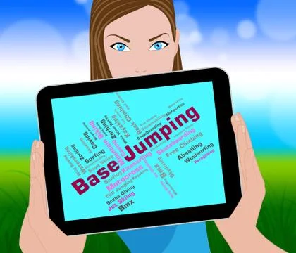 Base Jumping Represents Base-Jump Basejump And Words Illustrazione stock