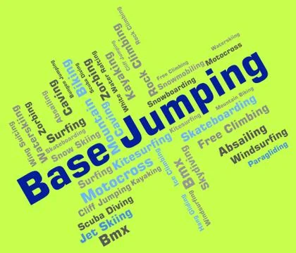 Base Jumping Represents Base-Jump Basejump And Words Illustrazione stock