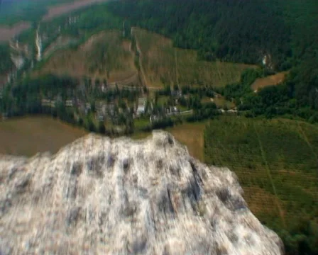 BASE jumping  skydiving from the mountain, subjective camera. Stock Footage 47721417