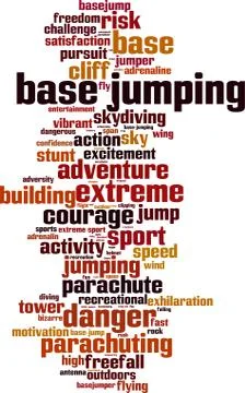 BASE jumping word cloud Stock Illustration