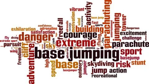 BASE jumping word cloud Stock Illustration