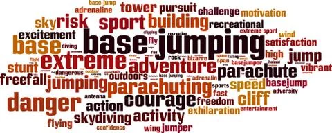 BASE jumping word cloud Stock Illustration