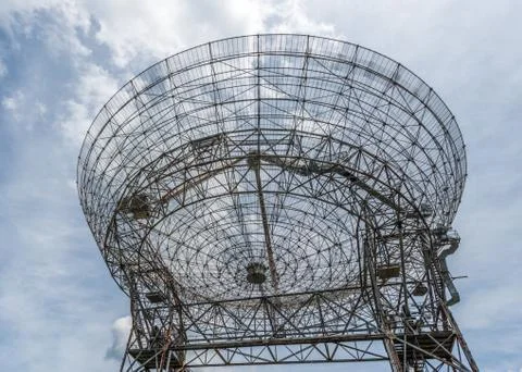 Base of a large astronomy radar Foto stock