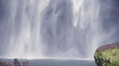 Base of Large Waterfall in Oregon Stock Footage 130283092