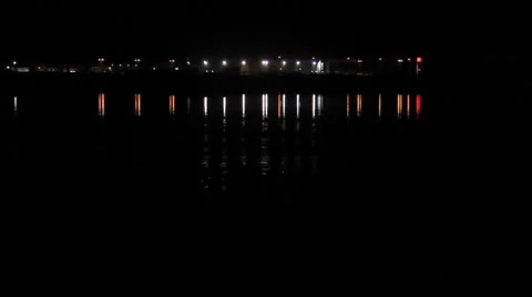 Base light equipment mirror in dark water Stock Footage 42338999