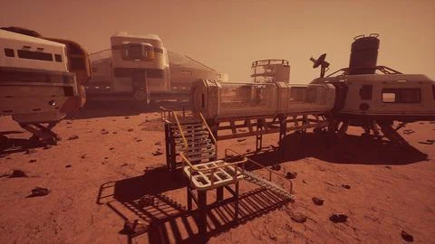 Base on Mars that offers hope and inspiration to people around the world Stock Illustration