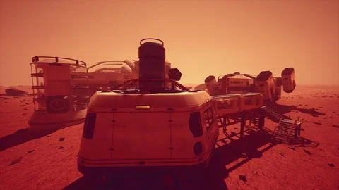 Base on Mars that will be remembered for centuries to come Stock Illustration