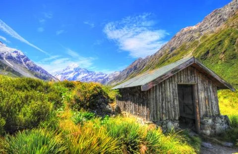 Base of Mount Cook, NZ Stockfoto's