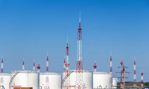 Base of oil storage Stock Photos