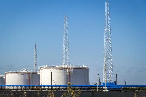 Base of oil storage Stock Photos