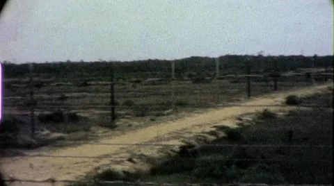 Base Perimiter Wire Vietnam War 1960s Vintage GI Home Movie Film8mm Stock-Footage 12703808