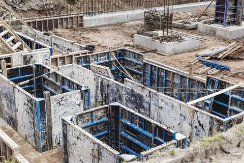 Base plate. pit formation of grillage is completed. Photos