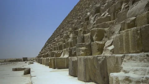 The Base Of A Pyramid In Giza, Egypt Stock Footage 158164337