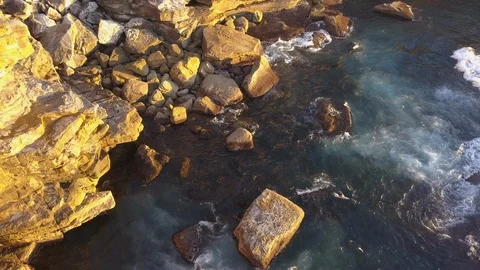 Base of rock cliff Stock Footage 94687743