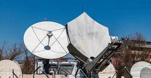 Base with satellite dishes Stock Photos