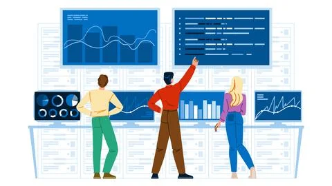 Base server data analyzing vector Stock Illustration
