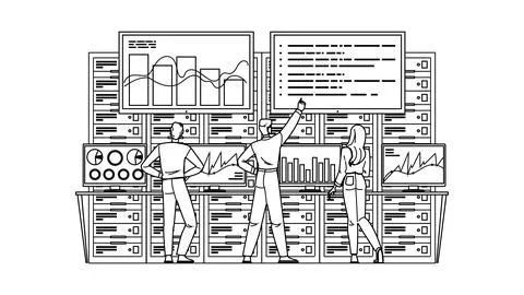 Base server data analyzing vector Stock Illustration