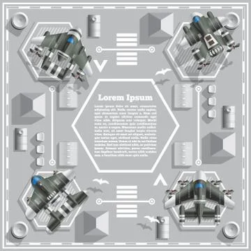 Base of space ships. Stock Illustration