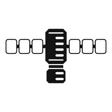 Base space station icon simple vector. Galaxy planet spaceship Stock Illustration