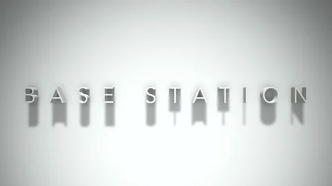 Base station 3D title animation with shadows on a white background Stock Footage 297855587