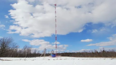 Base station of mobile cellular communication 스톡 동영상 10864465