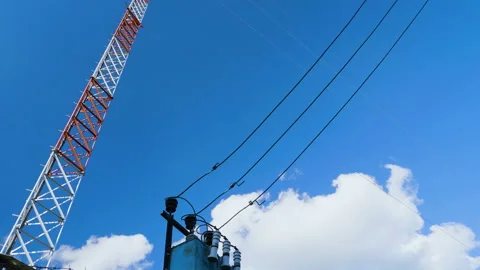 Base station of mobile cellular communication 스톡 동영상 93443232