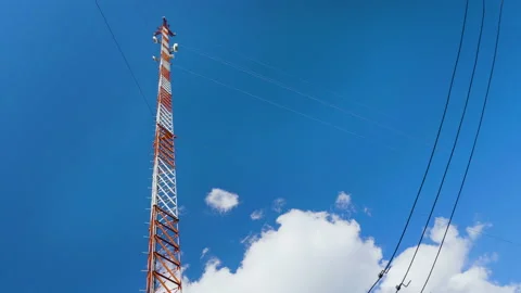 Base station of mobile cellular communication Stockbeeldmateriaal 93443307