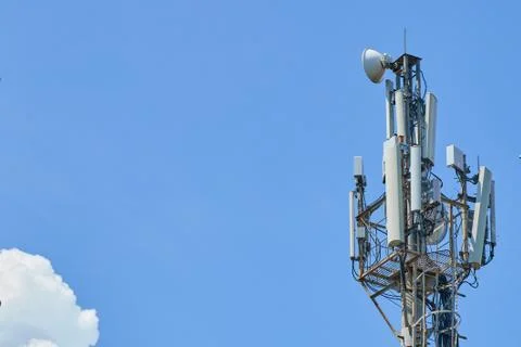 Base station network operator. 5G. 4G, 3G mobile technologies. Stock Photos