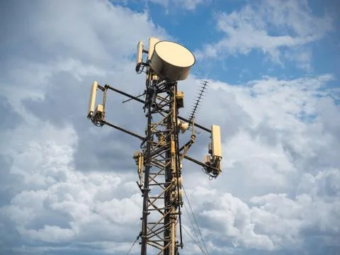 Base Station or Base Transceiver Station. Telecommunication tower. Wireless C Stock Photos