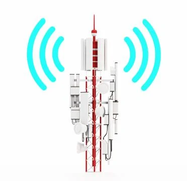 Base station tower isolated on white. 3D illustration Stock Illustration