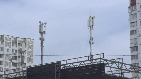 Base stations of mobile cellular operators Stock-Footage 123828744