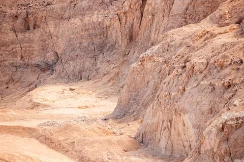 Base of a Steep Quarry Wall and Excavation Floor Stock Photos