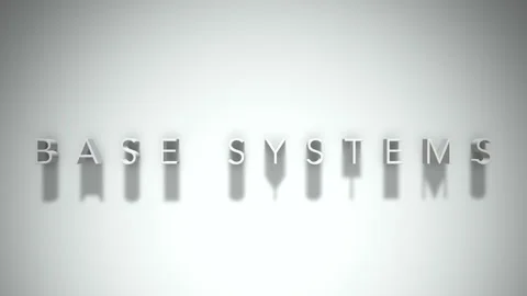Base systems 3D title animation white text on a white background Stock Footage 299647738