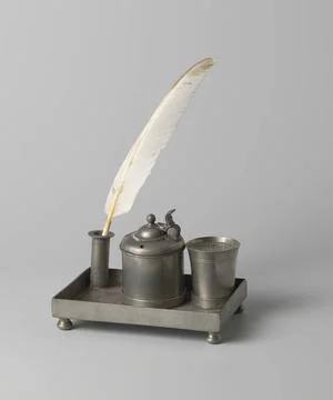 Base of tin ink with a spring. There is a rectangular plate with a raised ... 스톡 사진