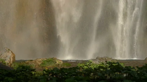 Base of waterfall - slow motion Stock Footage 40262163