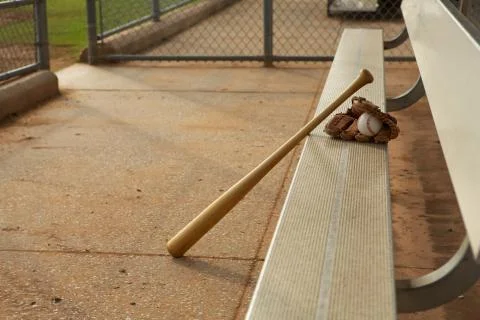 Basebal in the dugout Foto stock