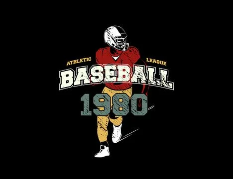 Baseball 1980 vector design for Print on t shirt,banner , poster Stock Illustration
