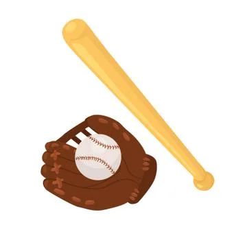 Baseball accessories isolated Stock Illustration