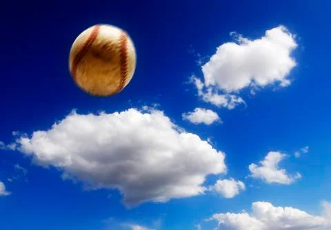 Baseball in air Stock Photos