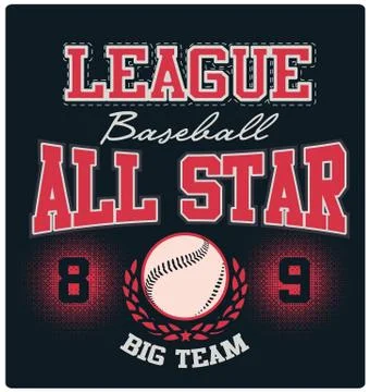 Baseball All-Star Logo Tee Graphic Design Stock Illustration
