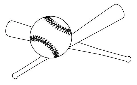 Baseball And 2 Bats Stock Illustration