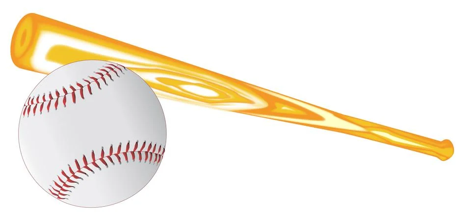 Baseball and Bat Stock Illustration