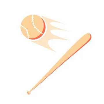 Baseball and bat isolated on white background イラスト素材