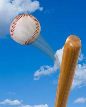 Baseball and Bat. Stock Photos