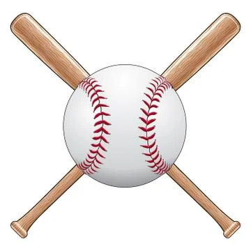 Baseball and Bats Stock Illustration
