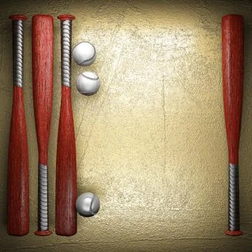 Baseball and golden wall background Stock Illustration