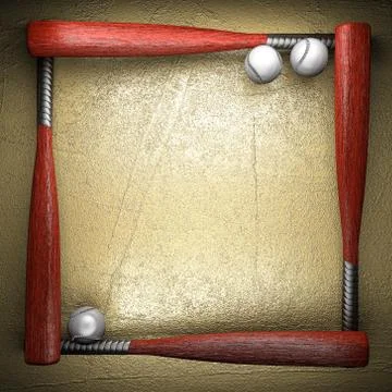 Baseball and golden wall background Stock-Illustration